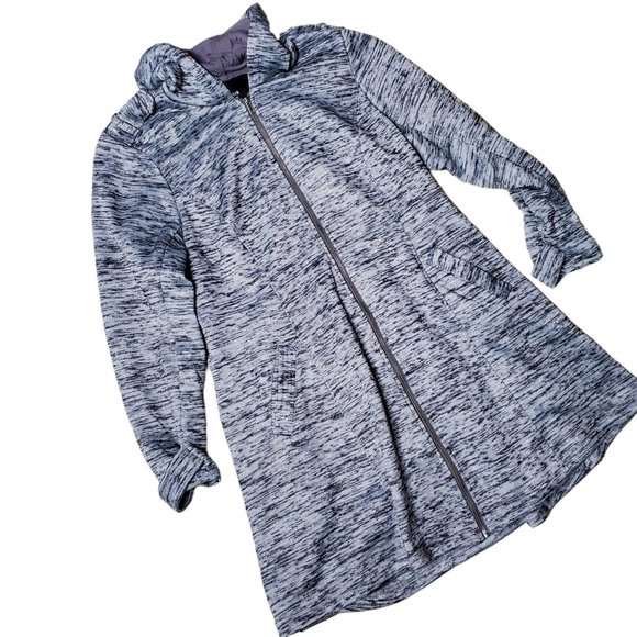 torrid Jackets & Blazers - Torrid Gray Space Dye Hacci Hooded Fit and Flare Winter Zip Up Coat 2 2X 18 20